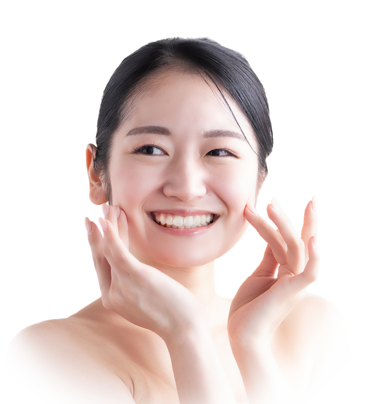 お肌が潤っている女性